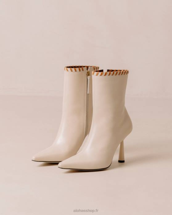 femmes crème P64N537 Alohas leo - bottes en cuir blanc