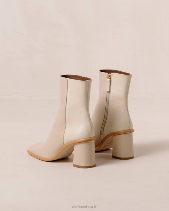 femmes crème beige pierre P64N340 Alohas west - bottes en cuir blanc et beige
