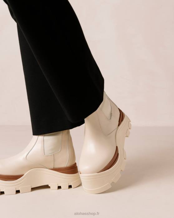 femmes crème de marcona P64N577 Alohas phoenix marcona - bottes en cuir blanc