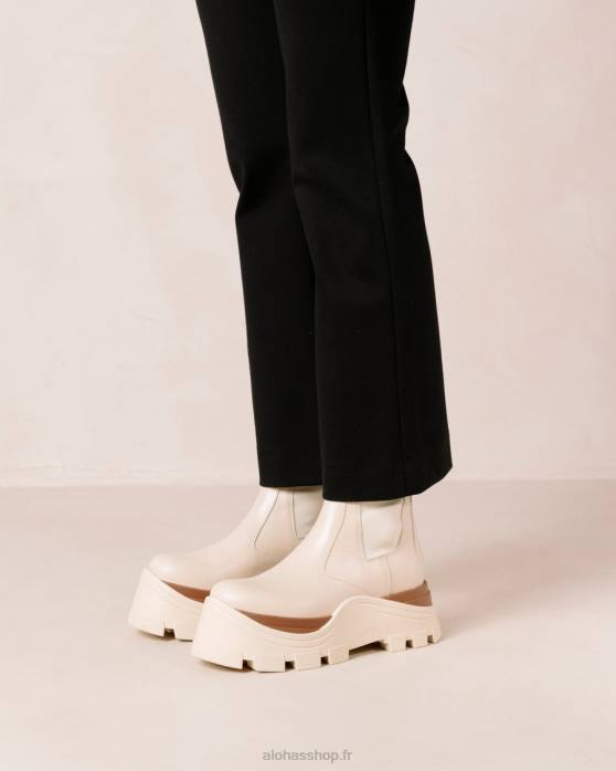 femmes crème de marcona P64N577 Alohas phoenix marcona - bottes en cuir blanc