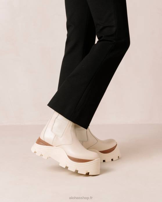 femmes crème de marcona P64N577 Alohas phoenix marcona - bottes en cuir blanc