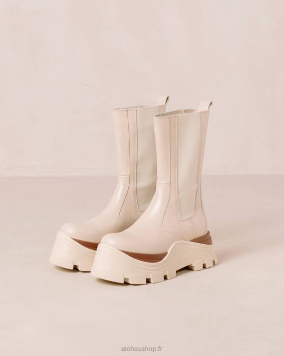 femmes crème de marcona P64N577 Alohas phoenix marcona - bottes en cuir blanc