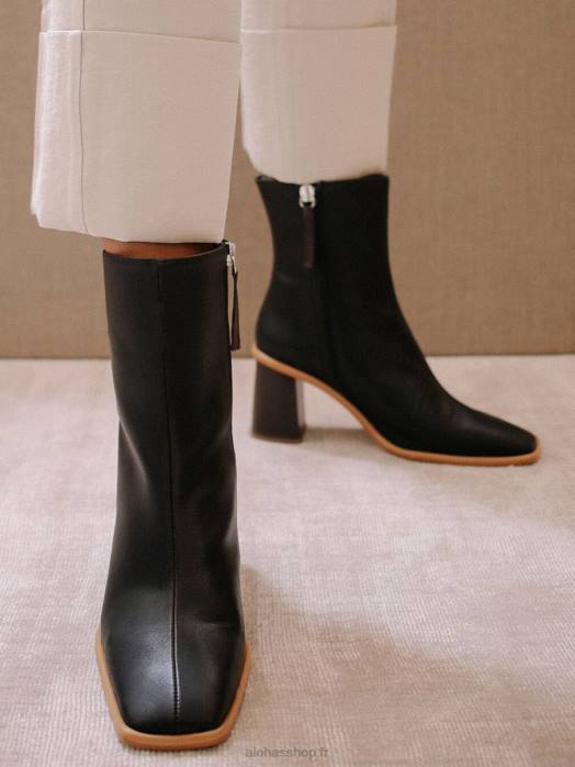 femmes gris P64N463 Alohas west - bottes en cuir vegan gris foncé
