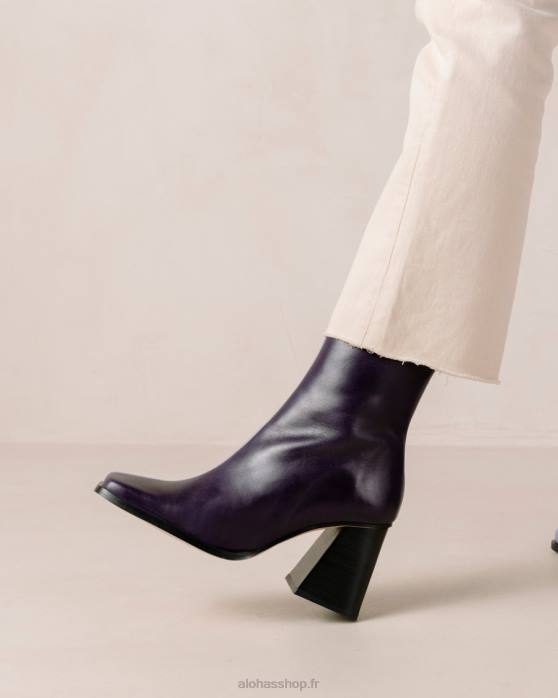 femmes lilas bicolore P64N150 Alohas sud bicolore - bottes en cuir violet et lilas