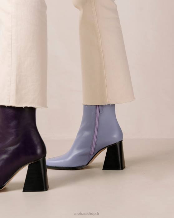 femmes lilas bicolore P64N150 Alohas sud bicolore - bottes en cuir violet et lilas