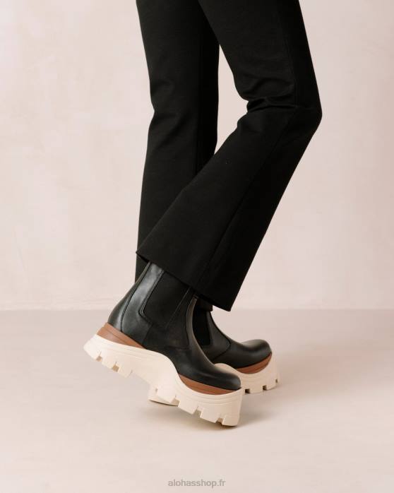 femmes marcona noir P64N578 Alohas phoenix marcona - bottes en cuir noir