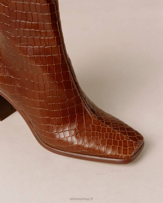 femmes marron croco P64N455 Alohas west cape croco - bottes en cuir marron