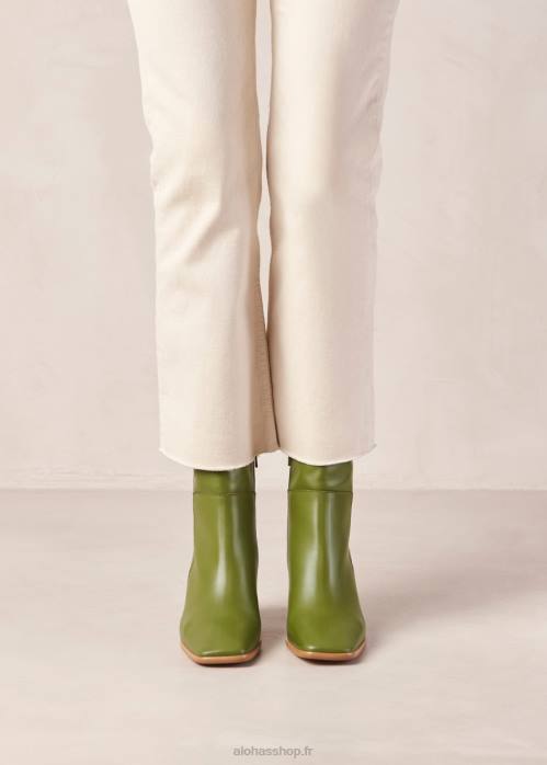 femmes millésime à feuilles persistantes P64N336 Alohas west vintage - bottines en cuir vert