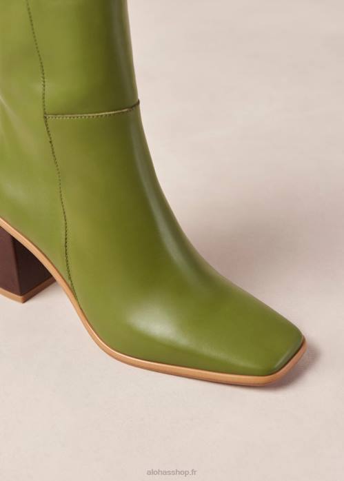femmes millésime à feuilles persistantes P64N336 Alohas west vintage - bottines en cuir vert