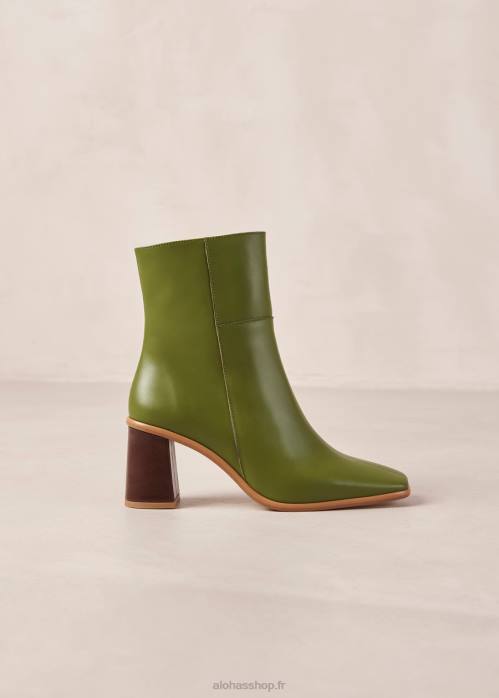 femmes millésime à feuilles persistantes P64N336 Alohas west vintage - bottines en cuir vert