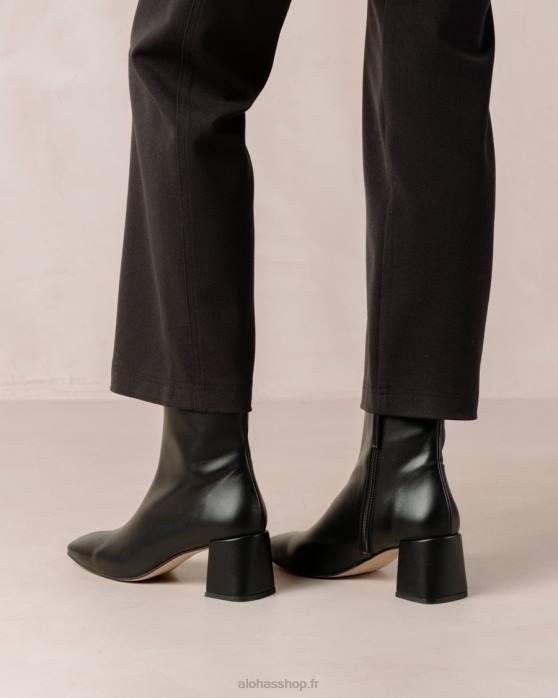femmes noir P64N137 Alohas aquarelle - bottes en cuir végétalien noir