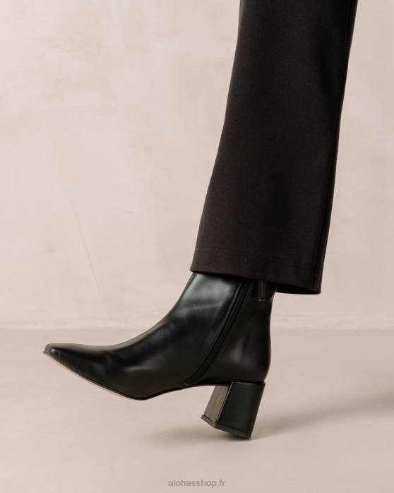 femmes noir P64N137 Alohas aquarelle - bottes en cuir végétalien noir