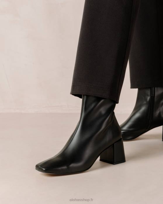 femmes noir P64N137 Alohas aquarelle - bottes en cuir végétalien noir
