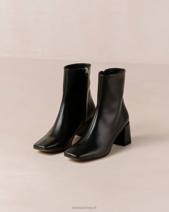 femmes noir P64N137 Alohas aquarelle - bottes en cuir végétalien noir