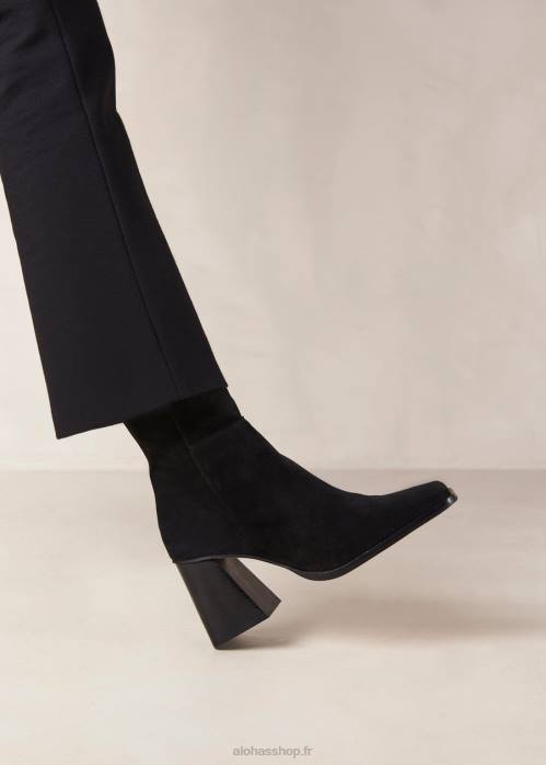 femmes noir P64N149 Alohas sud - bottes en daim noir