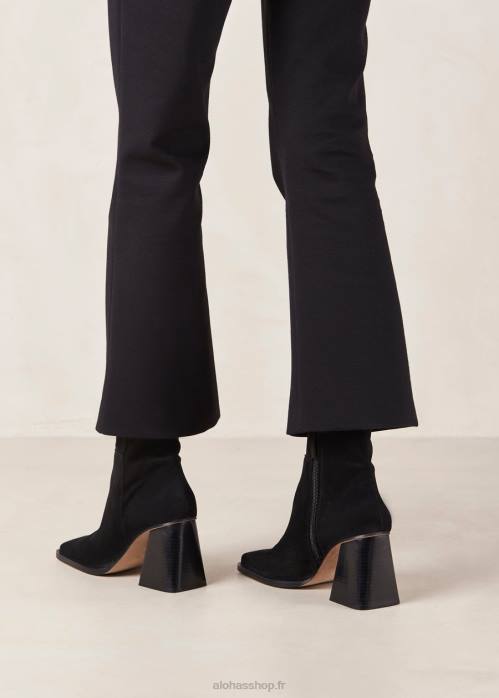 femmes noir P64N149 Alohas sud - bottes en daim noir