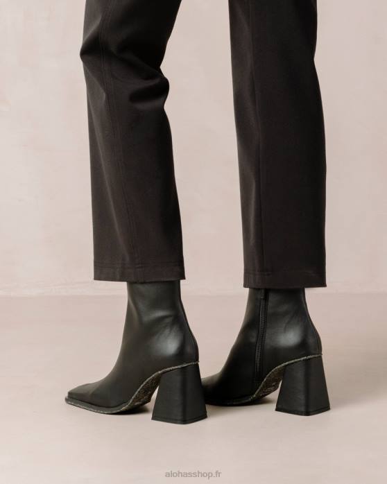 femmes noir P64N200 Alohas south corn - bottes en cuir végétalien noir