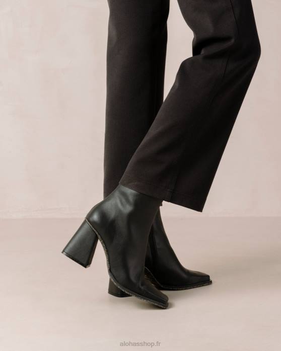 femmes noir P64N200 Alohas south corn - bottes en cuir végétalien noir