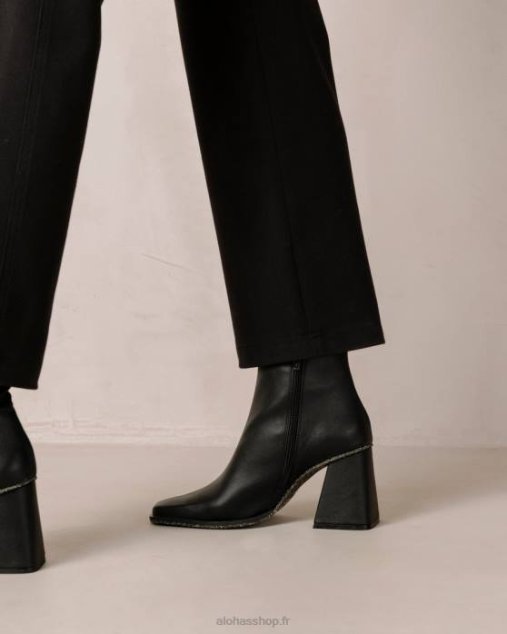 femmes noir P64N200 Alohas south corn - bottes en cuir végétalien noir