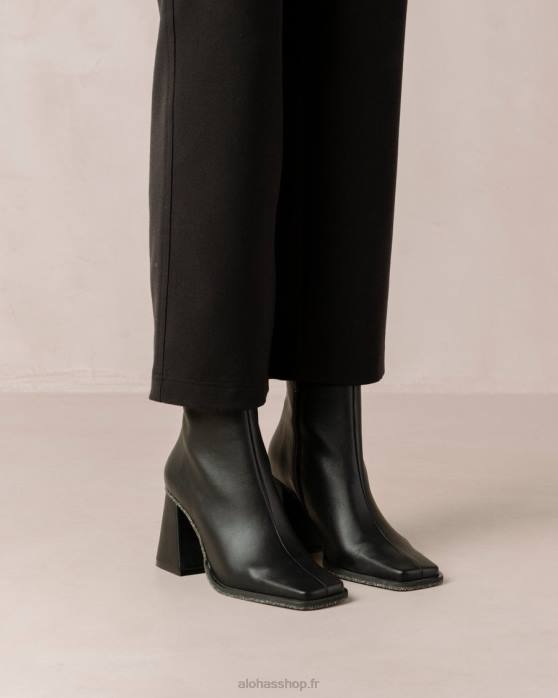 femmes noir P64N200 Alohas south corn - bottes en cuir végétalien noir