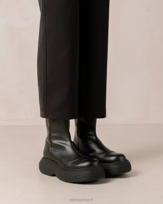 femmes noir P64N271 Alohas ink - bottes en cuir végétalien noir