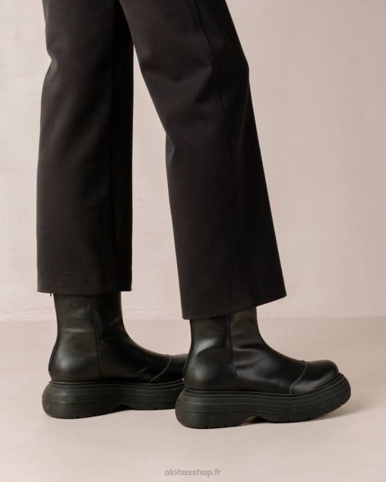 femmes noir P64N271 Alohas ink - bottes en cuir végétalien noir