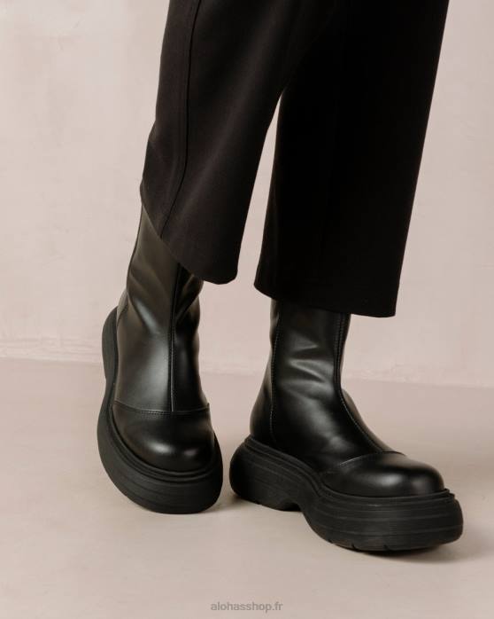 femmes noir P64N271 Alohas ink - bottes en cuir végétalien noir