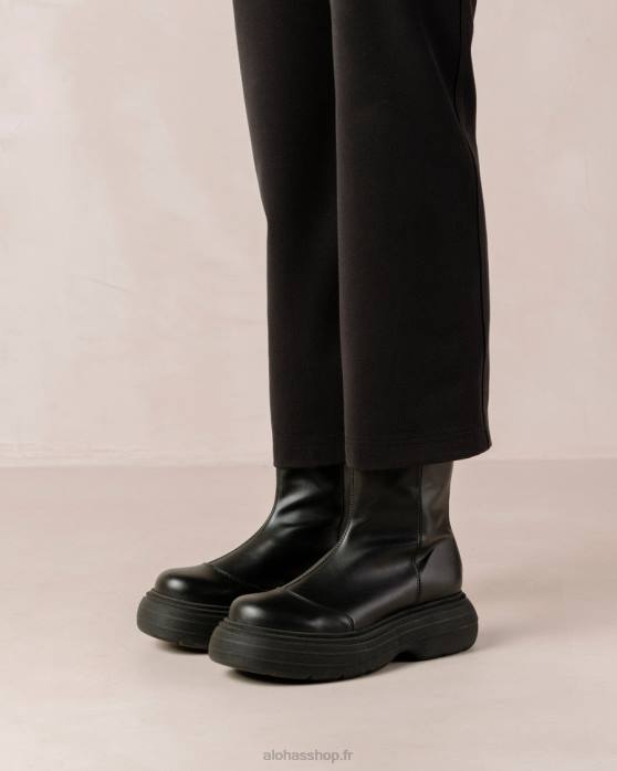 femmes noir P64N271 Alohas ink - bottes en cuir végétalien noir