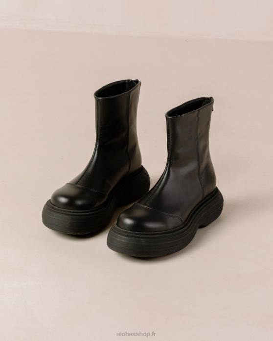 femmes noir P64N271 Alohas ink - bottes en cuir végétalien noir