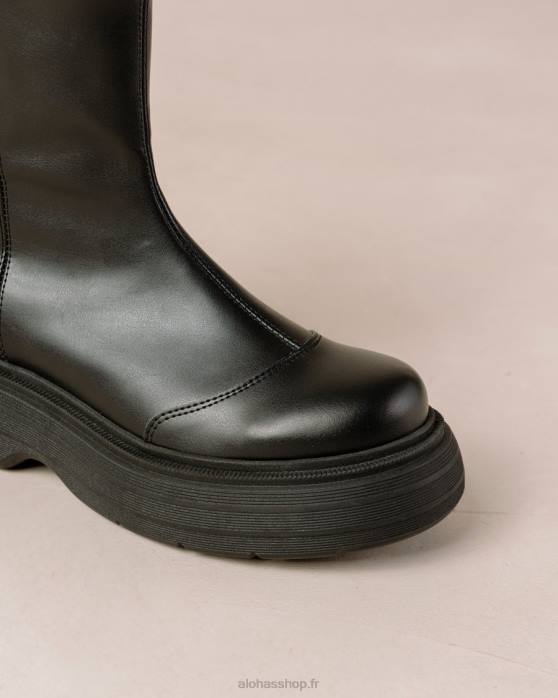 femmes noir P64N271 Alohas ink - bottes en cuir végétalien noir