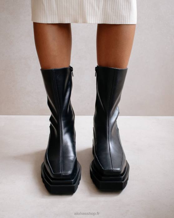 femmes noir P64N272 Alohas bloc - bottes en cuir noir