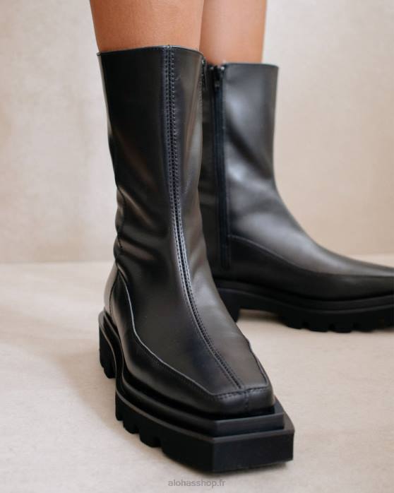 femmes noir P64N272 Alohas bloc - bottes en cuir noir