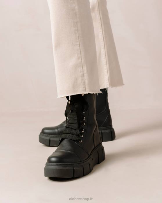 femmes noir P64N282 Alohas can can - bottes en cuir végétalien noir