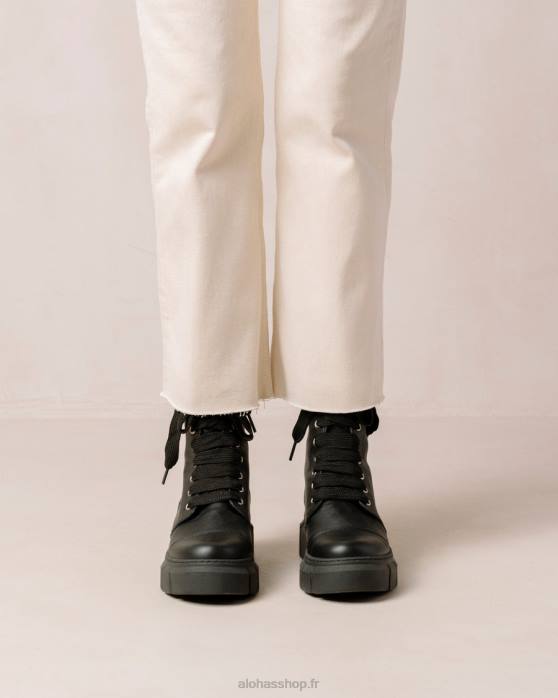 femmes noir P64N282 Alohas can can - bottes en cuir végétalien noir