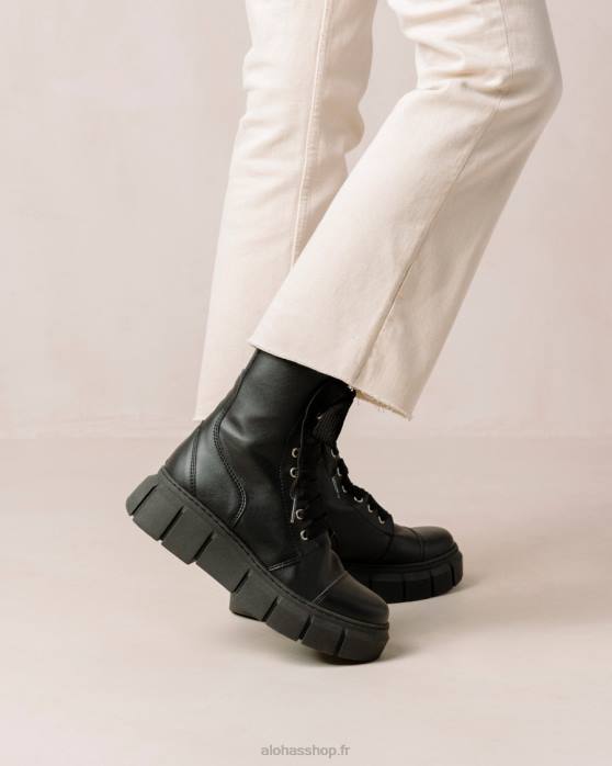 femmes noir P64N282 Alohas can can - bottes en cuir végétalien noir