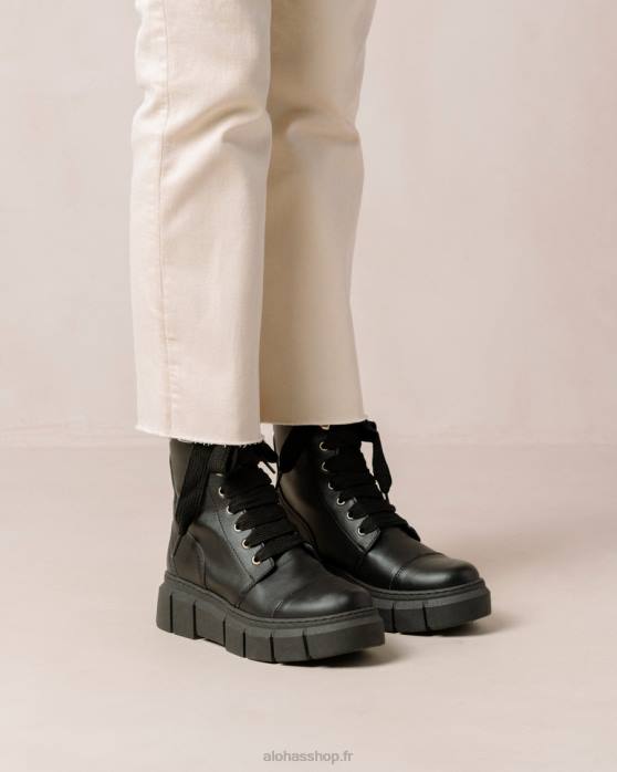 femmes noir P64N282 Alohas can can - bottes en cuir végétalien noir