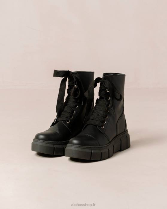 femmes noir P64N282 Alohas can can - bottes en cuir végétalien noir