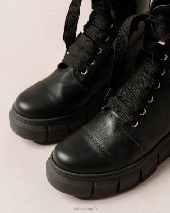femmes noir P64N282 Alohas can can - bottes en cuir végétalien noir