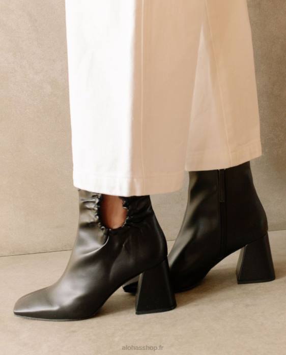 femmes noir P64N319 Alohas pigment - bottes en cuir vegan noir