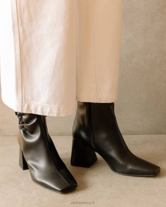 femmes noir P64N319 Alohas pigment - bottes en cuir vegan noir