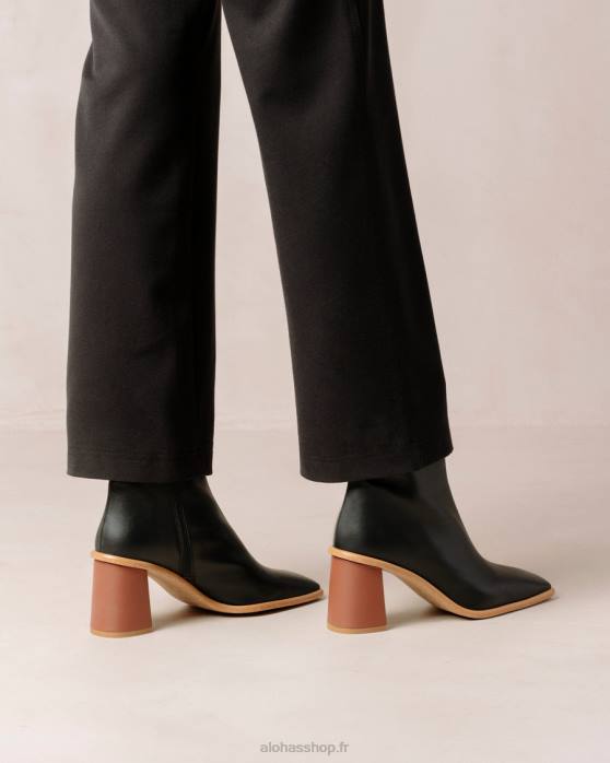 femmes noir P64N453 Alohas west cape corn - bottes en cuir végétalien noir