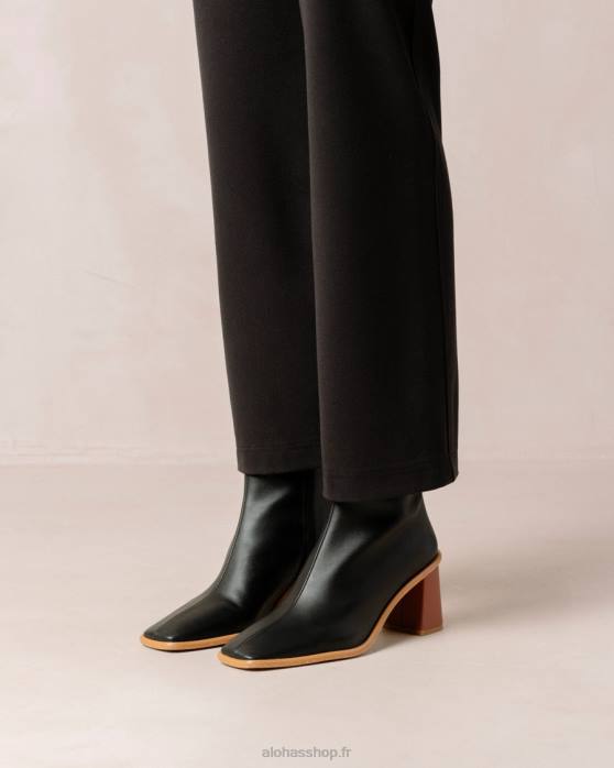 femmes noir P64N453 Alohas west cape corn - bottes en cuir végétalien noir
