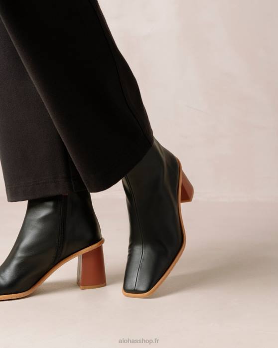 femmes noir P64N453 Alohas west cape corn - bottes en cuir végétalien noir