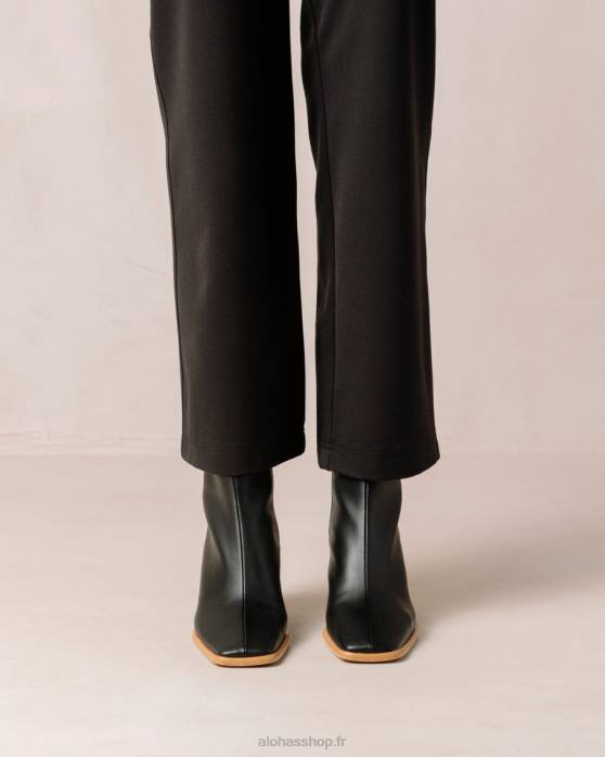 femmes noir P64N453 Alohas west cape corn - bottes en cuir végétalien noir