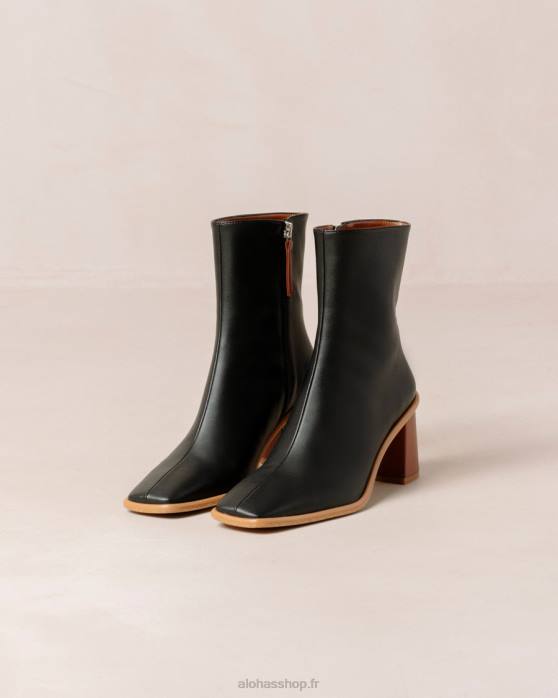 femmes noir P64N453 Alohas west cape corn - bottes en cuir végétalien noir