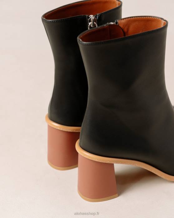 femmes noir P64N453 Alohas west cape corn - bottes en cuir végétalien noir