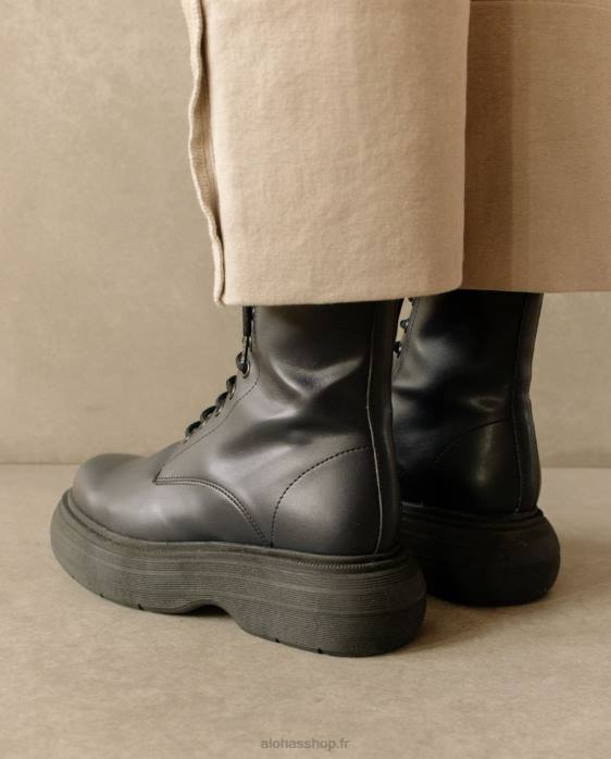 femmes noir P64N486 Alohas gouache - bottes en cuir vegan noir