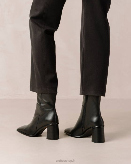 femmes noir total P64N459 Alohas west - bottes en cuir noir