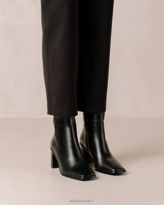 femmes noir total P64N459 Alohas west - bottes en cuir noir