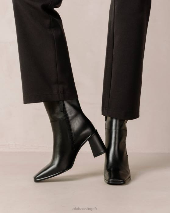 femmes noir total P64N459 Alohas west - bottes en cuir noir